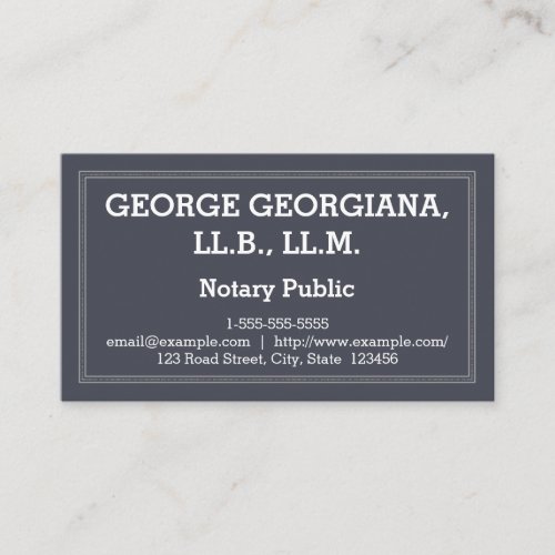 Classy and Modern Notary Public Business Card