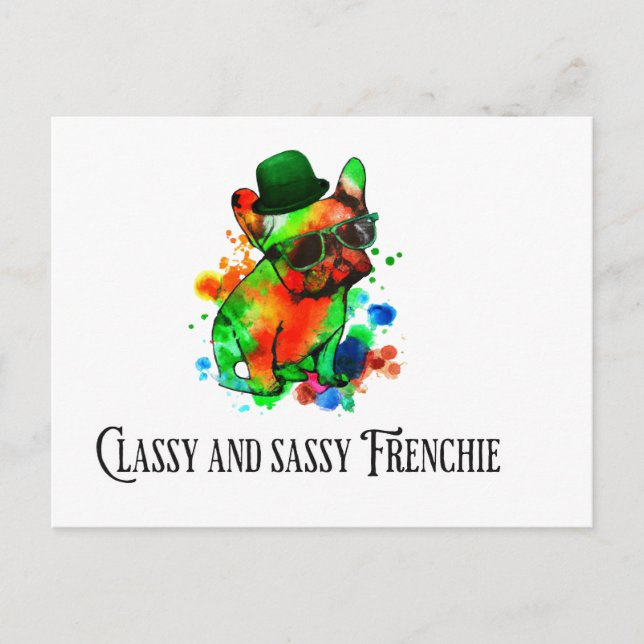 classy and sassy Frenchie Postcard (Front)