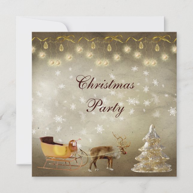Classy and Sleigh Christmas Party Invitation (Front)