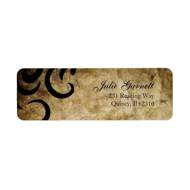 Classy and Sophisticated Swirl Fluer Label (Front)