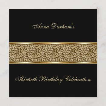Classy Animal Print Invite [leopard - Black] by TreasureTheMoments at Zazzle