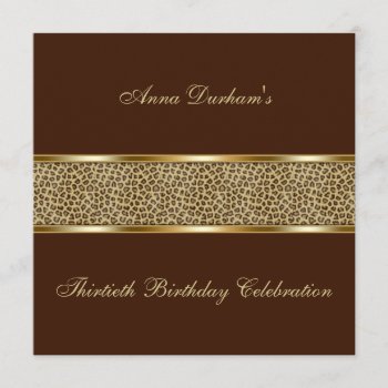 Classy Animal Print Invite [leopard - Brown] by TreasureTheMoments at Zazzle