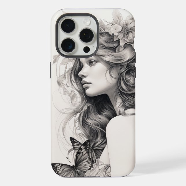 Classy Antique Floral Still Life Fine Art Painting iPhone Case (Back)