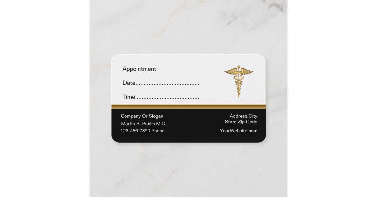Classy Appointment Reminder Doctor Business Cards