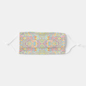 Classy Aqua Blue Pink Purple Paisley Floral Art Adult Cloth Face Mask (Front, Folded)