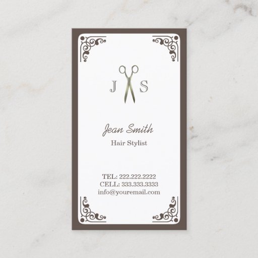 Customizable Classy Art Deco Border Hair Stylist Business Card