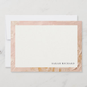 Classy Artistic Bush Pink Gold Oil Paint Texture Note Card