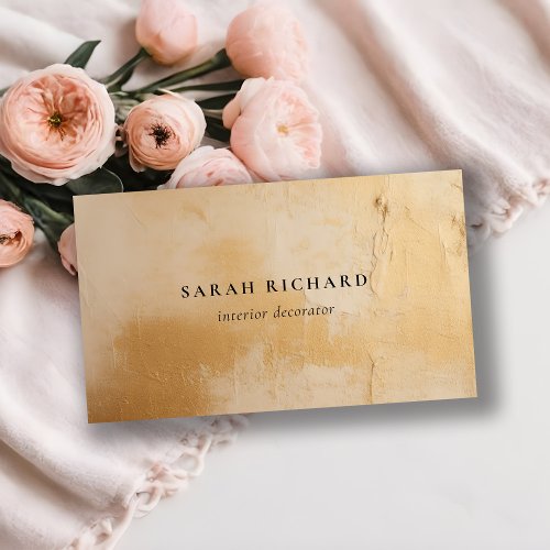 Classy Artistic Chic Beige Gold Oil Paint Texture Business Card