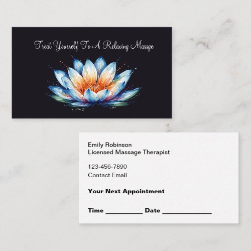 Classy Artistic Lotus Appointment Business Cards