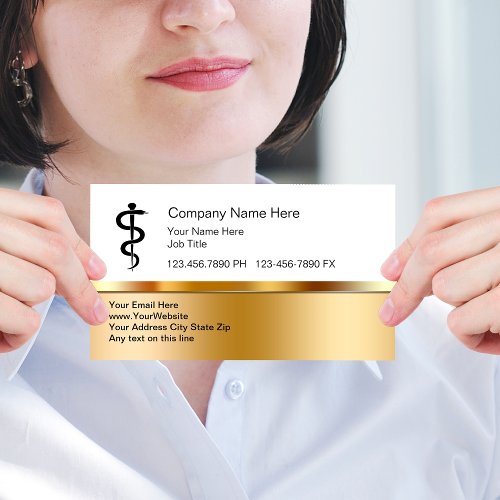 Classy Asclepius Rod Medical Business Cards