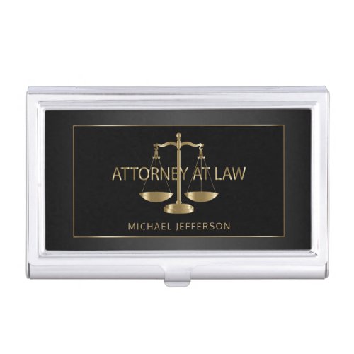 Classy Attorney at Law _ Black and Gold Business Card Case