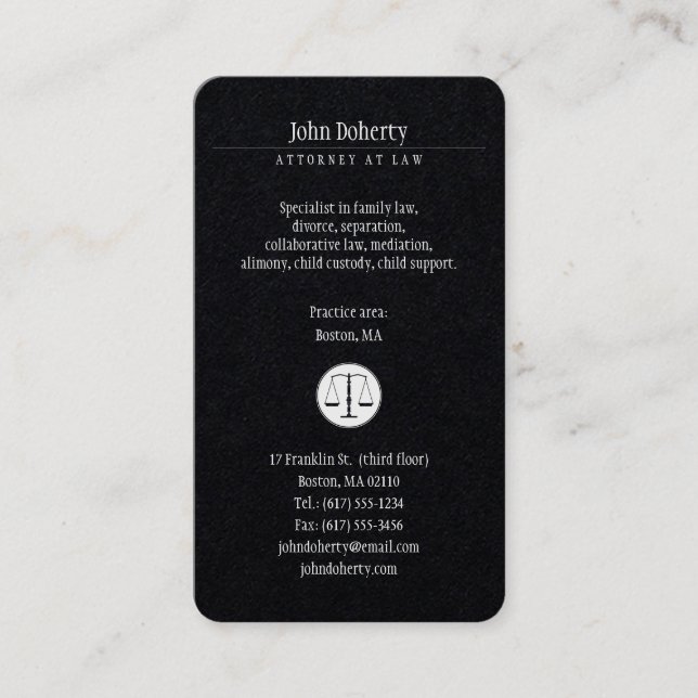 Classy Attorney at Law | Lawyer Business Card (Front)