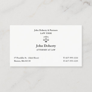 Classy Attorney at Law   Lawyer Business Card