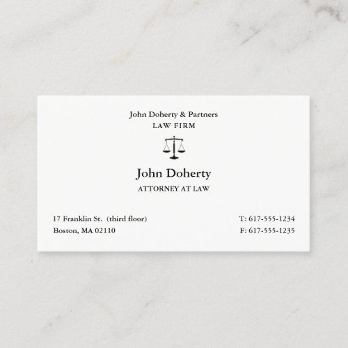 Classy Attorney at Law  Lawyer Business Card