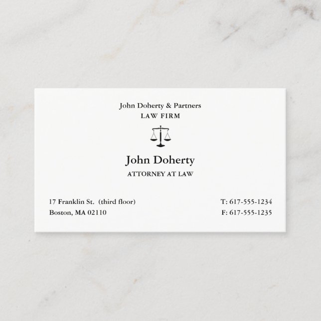 Classy Attorney at Law | Lawyer Business Card (Front)