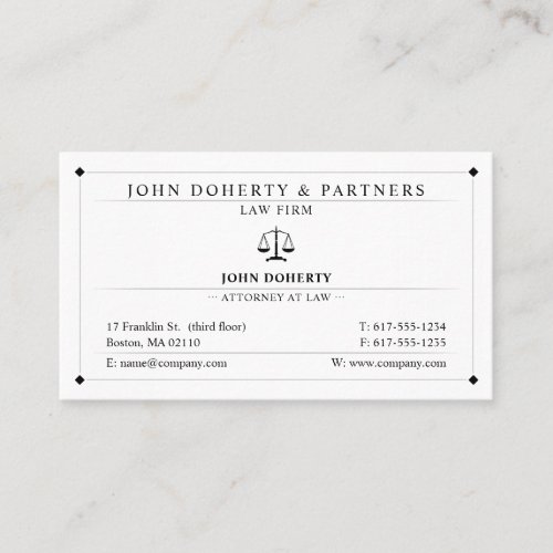 Classy Attorney at Law  Lawyer Business Card