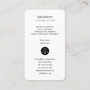 Classy Attorney at Law   Lawyer Business Card