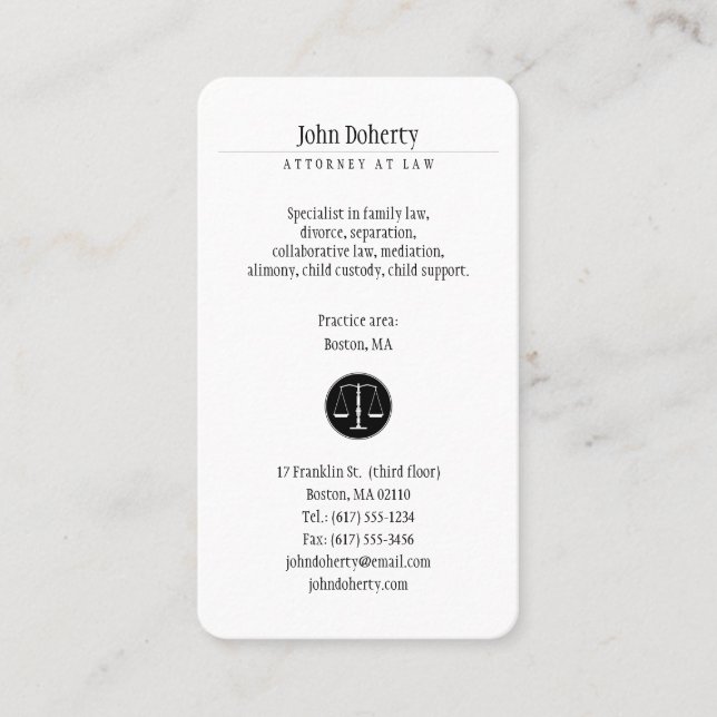 Classy Attorney at Law | Lawyer Business Card (Front)