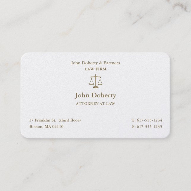 Classy Attorney at Law | Lawyer Business Card (Front)