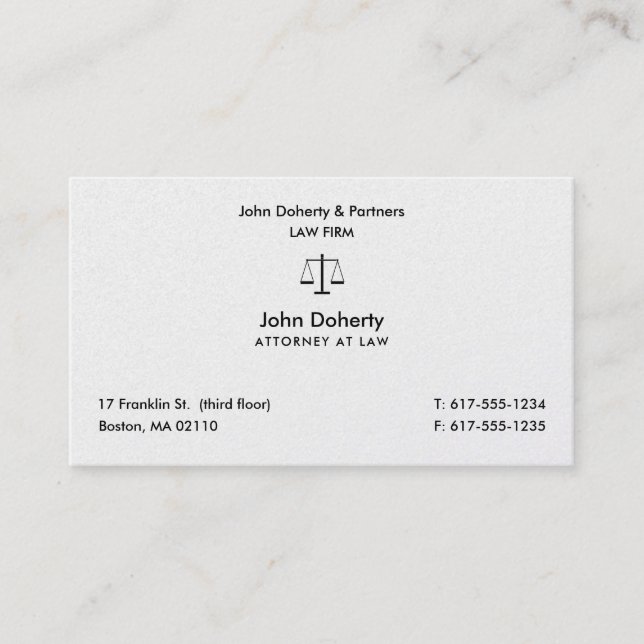Classy Attorney at Law | Lawyer Business Card (Front)