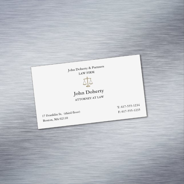 Classy Attorney at Law | Lawyer Business Card Magnet (In Situ)
