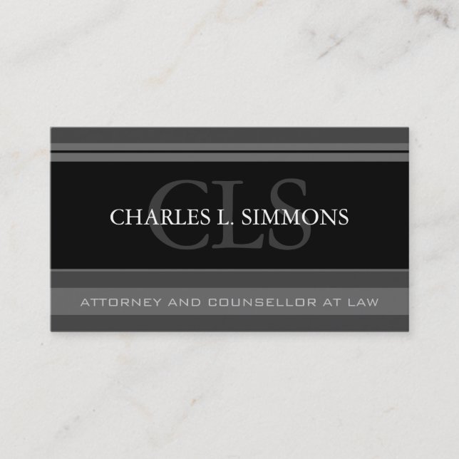 Classy Attorney Business Card (Front)