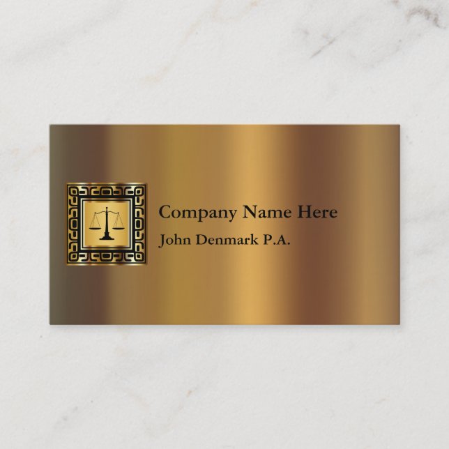 Classy Attorney Business Cards (Front)