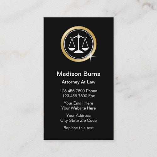 Classy Attorney Business Cards