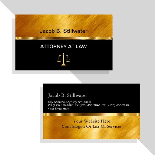 Customizable Classy Attorney Business Cards