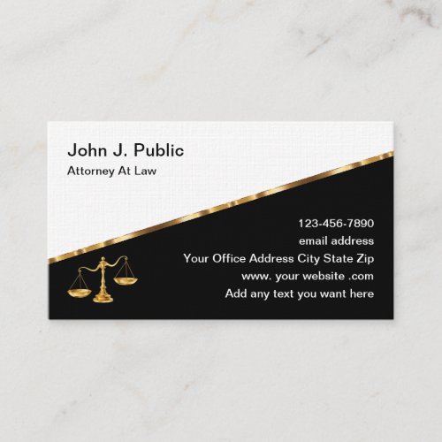 Classy Attorney Business Cards On Linen Card Stock