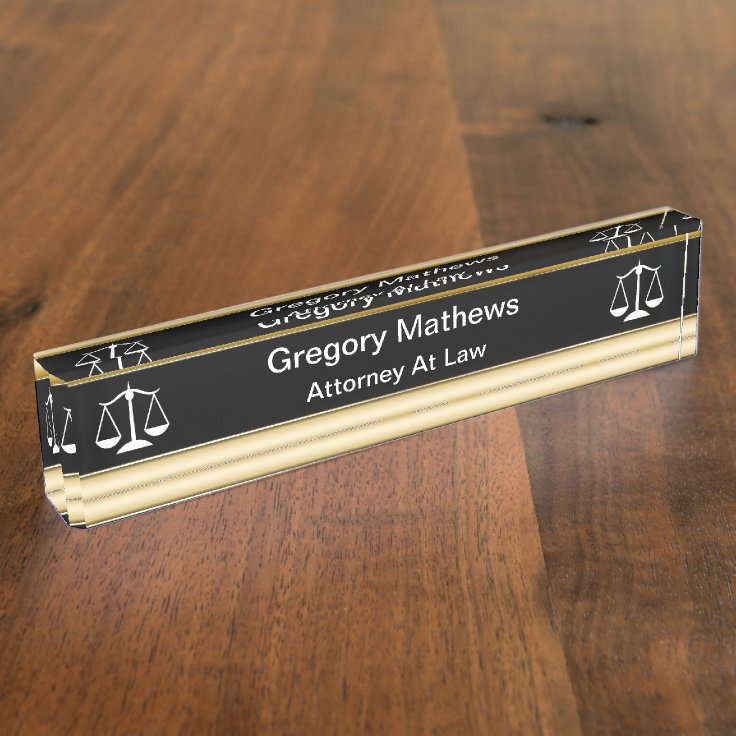 Classy Attorney Executive Desk Name Plates Zazzle