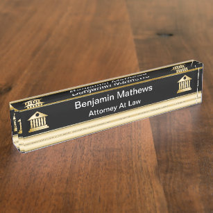 Attorney At Law Desk Name Plates | Zazzle