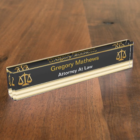 Classy Attorney Executive Desk Name Plates Zazzle Com