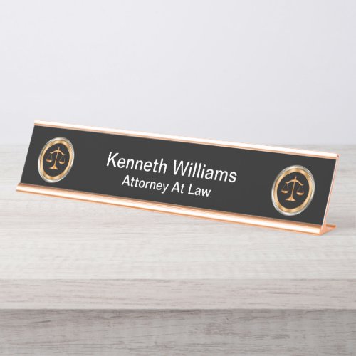 Classy Attorney Law Emblem Design Desk Name Plate