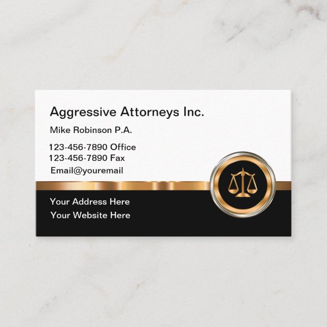 Classy Attorney Law Office Business Card (Front)