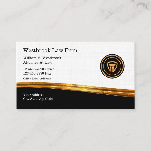 Classy Attorney Law Office Business Card (Front)