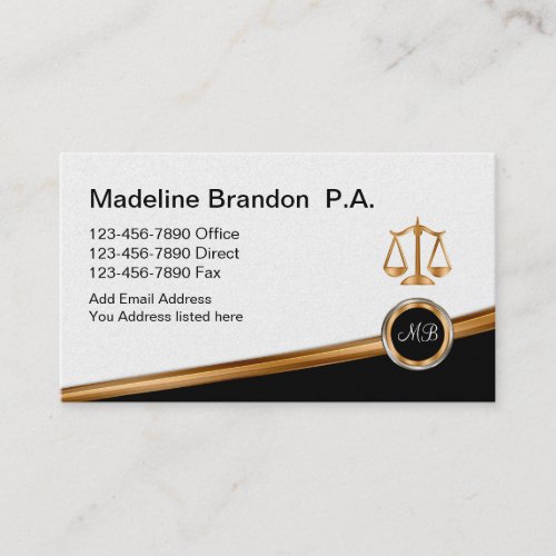 Classy Attorney Law Office Business Card