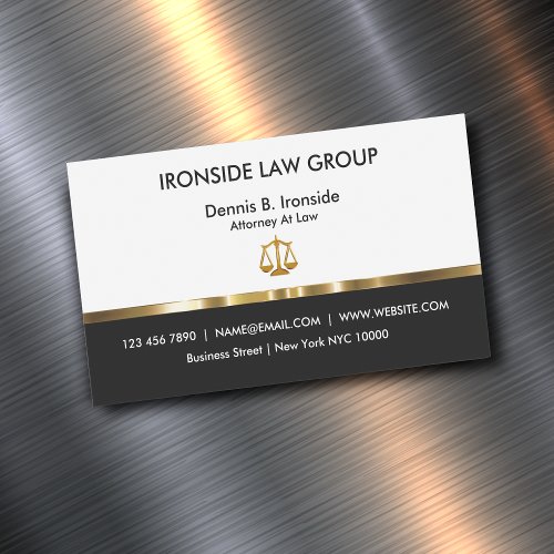 Classy Attorney Law Office Business Card Magnet