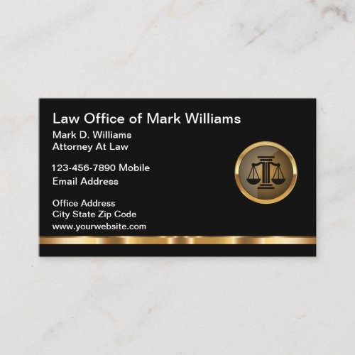 Classy Attorney Law Office Business Cards