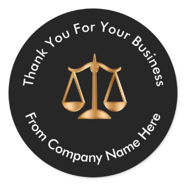 Classy Attorney Legal Logo Thank You Classic Round Sticker Classy Attorney Legal Logo Thank You Classic Round Sticker