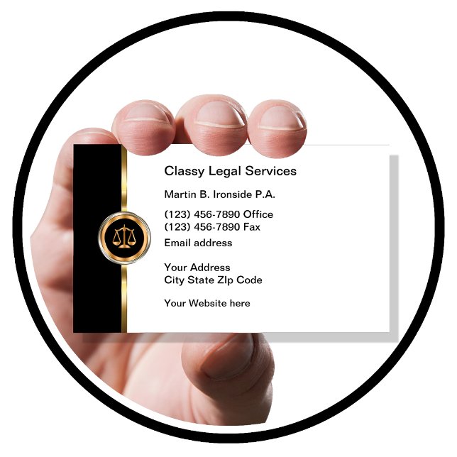 Classy Attorney Legal Services Business Card (Creator Uploaded)