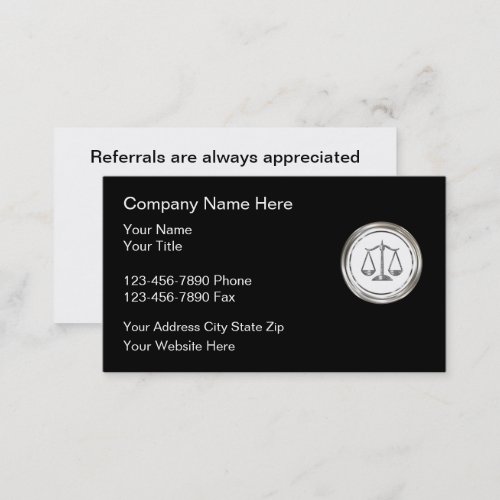 Classy Attorney Legal Services Business Cards