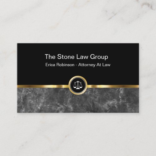 Classy Attorney Logo Graphic Business Cards