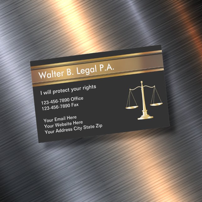 Classy Attorney Magnetic Business Cards (Creator Uploaded)