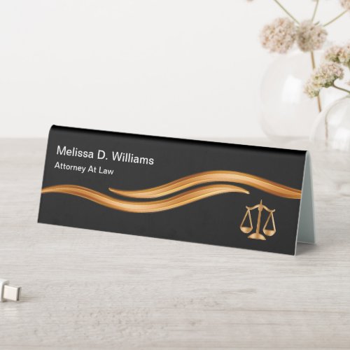 Classy Attorney Office Desk Plaque Design Table Tent Sign