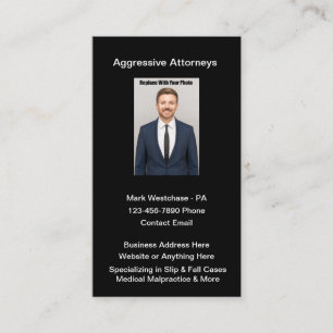 Classy Attorney Portrait Business Cards Design