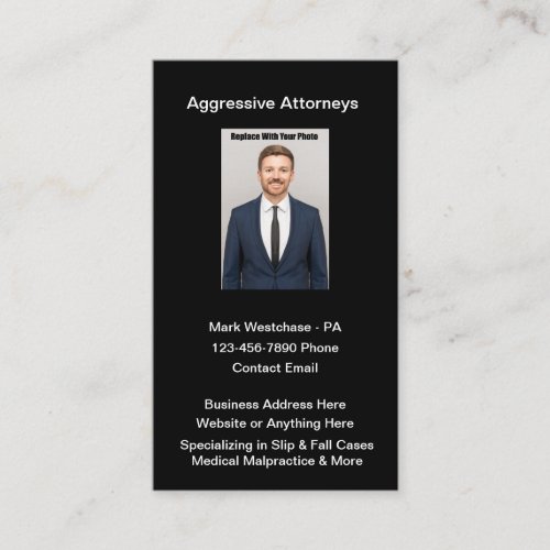 Classy Attorney Portrait Business Cards Design