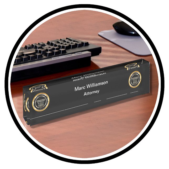 Classy Attorney Roman Columns Lux Desk Namplate Name Plate (Creator Uploaded)