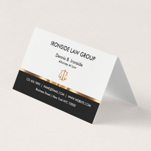 Classy Attorney Tent Style Business Card