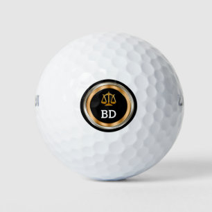 Classy Attorney Theme Monogram Style Golf Balls